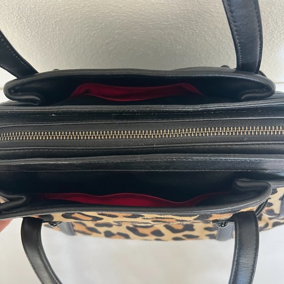 RARE LULU GUINNESS LONDON PONY HAIR LEATHER SATCHEL ORIGINAL DUST BAG - Picture 6 of 10